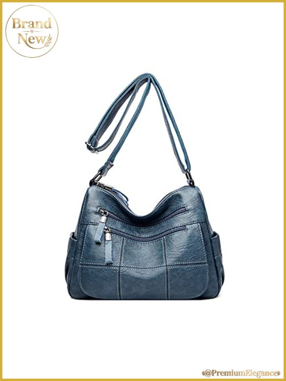 Vintage Crossbody Bag Multi-pocket Handbag Soft Women PU Leather Messenger Work